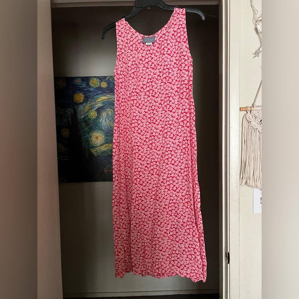 Floral Pink Sleeveless Dress